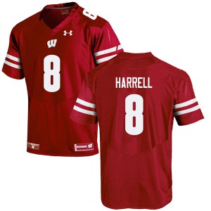 Mens UW #8 Deron Harrell Red Stitched Jerseys 990781-459