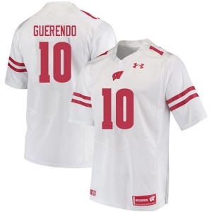Men University of Wisconsin #10 Isaac Guerendo White Stitched Jerseys 411501-277