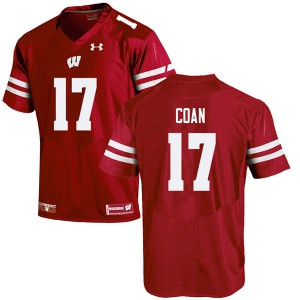 Mens University of Wisconsin #17 Jack Coan Red College Jersey 623874-954