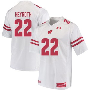 Men Badgers #22 Jacob Heyroth White Official Jerseys 809111-375