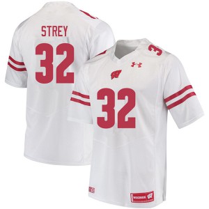 Mens Wisconsin Badgers #32 Marty Strey White Player Jerseys 819801-729