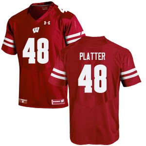 Men's University of Wisconsin #48 Mason Platter Red Stitched Jerseys 305674-844