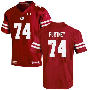 Men's University of Wisconsin #74 Michael Furtney Red Official Jersey 435687-623