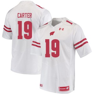 Men Badgers #19 Nate Carter White Official Jersey 960447-475