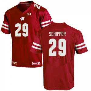 Men's Wisconsin #29 Brady Schipper Red Embroidery Jerseys 245395-286
