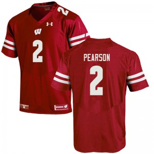 Men's Wisconsin #2 Reggie Pearson Red NCAA Jersey 937641-895