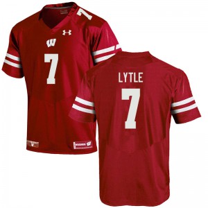 Mens Wisconsin Badgers #7 Spencer Lytle Red Embroidery Jerseys 562070-721