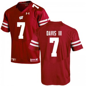 Men's Wisconsin #7 Danny Davis III Red Player Jerseys 987744-616