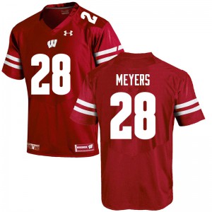 Mens Badgers #28 Gavin Meyers Red Player Jerseys 175753-509