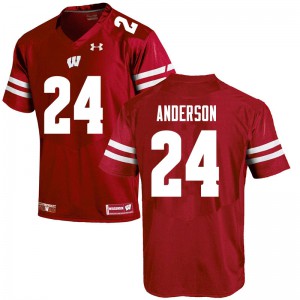 Men Wisconsin #24 Haakon Anderson Red High School Jerseys 524789-239