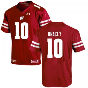 Men University of Wisconsin #10 Stephan Bracey Red Stitched Jerseys 464034-845