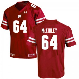 Mens Wisconsin #64 Duncan McKinley Red Official Jersey 294191-778