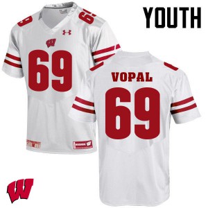 Youth Badgers #69 Aaron Vopal White Player Jerseys 323910-181