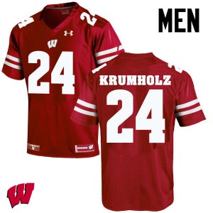 Men Wisconsin #24 Adam Krumholz Red University Jerseys 350095-212