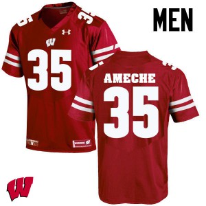 Men University of Wisconsin #35 Alan Ameche Red University Jerseys 336891-941