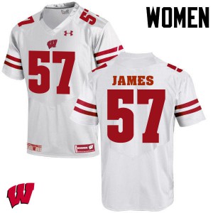 Women's University of Wisconsin #57 Alec James White Football Jerseys 772326-455