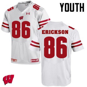 Youth Wisconsin #86 Alex Erickson White NCAA Jersey 265419-460