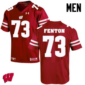 Mens Wisconsin #73 Alex Fenton Red University Jersey 247917-553