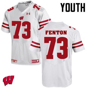 Youth University of Wisconsin #73 Alex Fenton White College Jerseys 813359-151