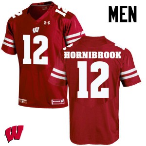 Men Badgers #12 Alex Hornibrook Red College Jerseys 393049-449