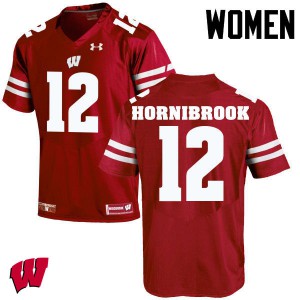 Women University of Wisconsin #12 Alex Hornibrook Red Football Jersey 955290-402