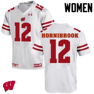 Womens Wisconsin #12 Alex Hornibrook White Alumni Jerseys 759097-687