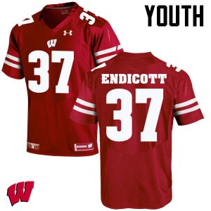 Youth UW #37 Andrew Endicott Red Player Jerseys 864339-708