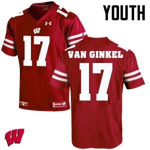 Youth University of Wisconsin #17 Andrew Van Ginkel Red High School Jersey 742273-158