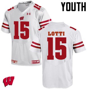 Youth Badgers #15 Anthony Lotti White College Jerseys 376479-431