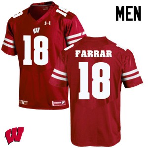 Mens Wisconsin #18 Arrington Farrar Red Official Jerseys 228124-256