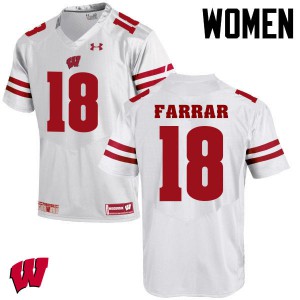 Women's Wisconsin #18 Arrington Farrar White Embroidery Jersey 794210-790