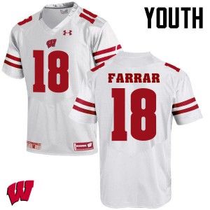 Youth Wisconsin Badgers #18 Arrington Farrar White University Jersey 641332-303