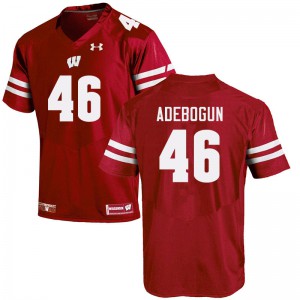 Mens Badgers #46 Ayo Adebogun Red Official Jersey 736075-474