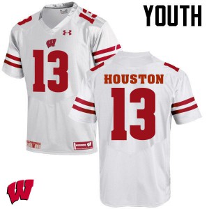 Youth Badgers #13 Bart Houston White High School Jersey 366564-940