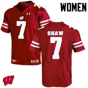 Womens University of Wisconsin #7 Bradrick Shaw Red Stitch Jersey 219888-677