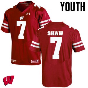 Youth University of Wisconsin #7 Bradrick Shaw Red Alumni Jersey 436404-644