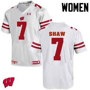 Women's Wisconsin Badgers #7 Bradrick Shaw White Football Jersey 533163-536