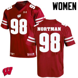 Women's University of Wisconsin #98 Brad Nortman Red Stitch Jerseys 291182-892