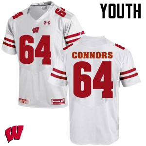 Youth Wisconsin Badgers #64 Brett Connors White NCAA Jersey 828827-930