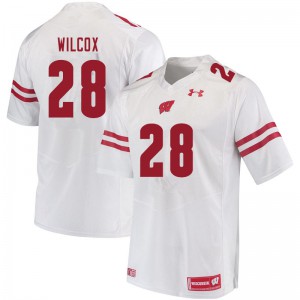 Mens University of Wisconsin #28 Blake Wilcox White Player Jerseys 711428-588
