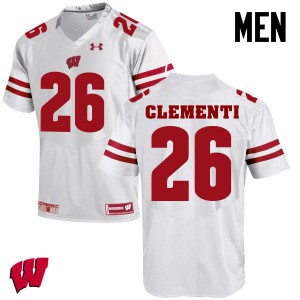Mens Wisconsin Badgers #26 Chris Clementi White Embroidery Jerseys 881235-940