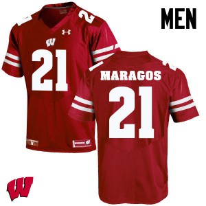 Men Wisconsin Badgers #21 Chris Maragos Red Stitch Jerseys 110298-462