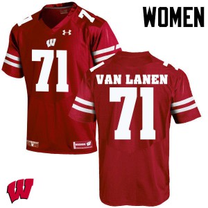 Womens University of Wisconsin #71 Cole Van Lanen Red Player Jerseys 566539-712