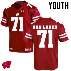 Youth Wisconsin #71 Cole Van Lanen Red Stitch Jersey 336285-118