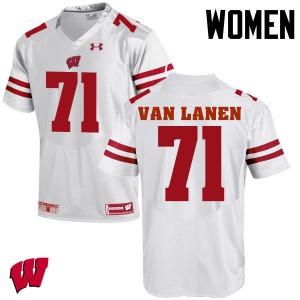 Women's Wisconsin Badgers #71 Cole Van Lanen White University Jerseys 735863-136