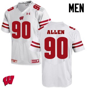 Men University of Wisconsin #90 Connor Allen White Official Jersey 309318-407