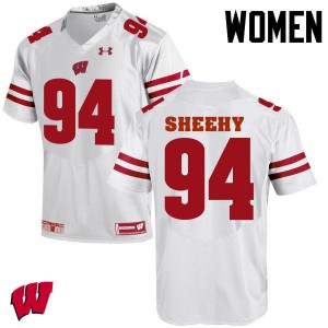 Womens Badgers #94 Conor Sheehy White NCAA Jersey 496074-690