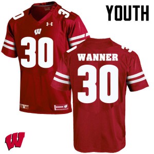 Youth UW #30 Coy Wanner Red Stitch Jerseys 186790-833