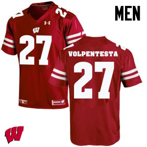 Men's University of Wisconsin #27 Cristian Volpentesta Red Official Jerseys 912188-247