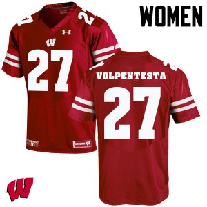 Women's Wisconsin Badgers #20 Cristian Volpentesta Red Embroidery Jerseys 279607-529